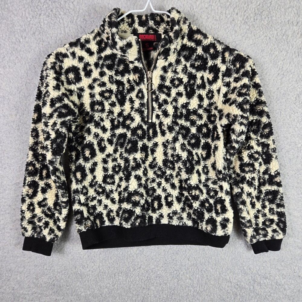 Rock & Roll Denim Girls Sherpa Fleece Pullover Sweatshirt S Ring Pull